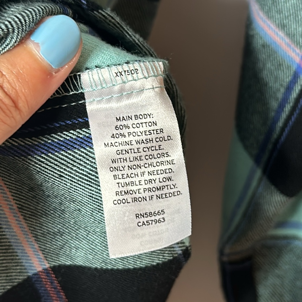 EUC Extra Long Flannel Button-Up - Picture 6 of 6